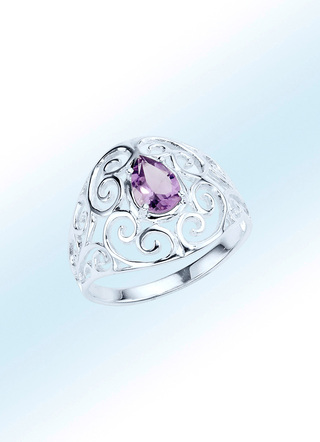 Damenring mit echtem Amethyst