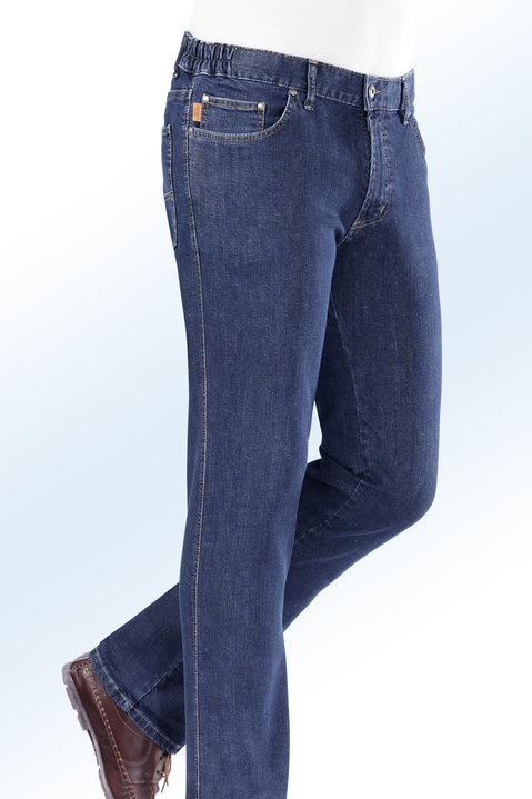 Hosen - «Francesco Botti»-Jeans mit Dehnbundeinsätzen in 3 Farben, in Größe 024 bis 110, in Farbe JEANSBLAU Ansicht 1