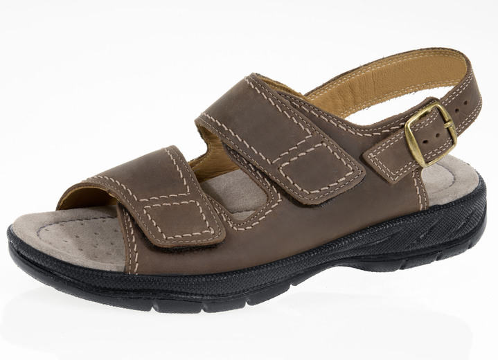 - Sandale aus hochwertigem Leder, in Größe 040 bis 047, in Farbe BRAUN