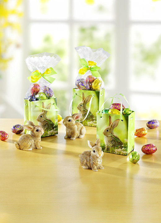 Ostern - Präsent-Tüten mit Hasen, 3er-Set, in Farbe GRÜN