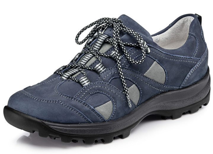 Komfortschuhe - Waldläufer, sportliche Damen-Schnürschuhe, Weite H, mit herausnehmbarem Fussbett, in Größe 4 1/2 bis 9, in Farbe MARINE-GRAU Ansicht 1