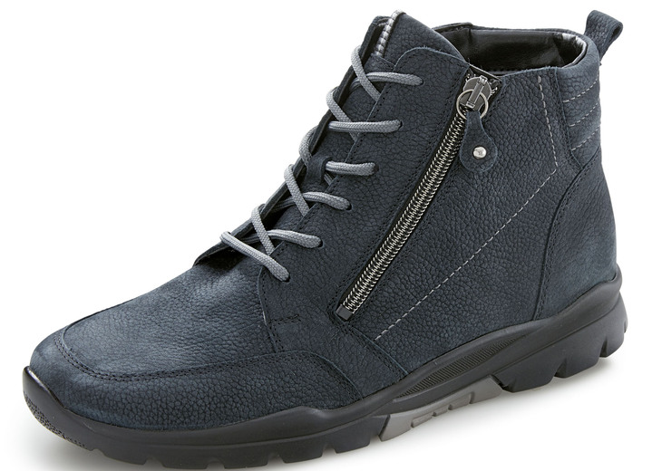 Komfortschuhe - Waldläufer, gefütterte Damen-Stiefeletten, Winterschuhe, Weite H, mit herausnehmbarem Fußbett, in Größe 4 1/2 bis 9, in Farbe DUNKELBLAU Ansicht 1