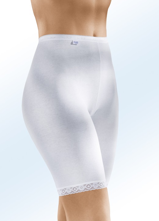 Damenmode - Sloggi Zweierpack Unterhosen mit Elastikspitze , in Größe 040 bis 054, in Farbe WEISS