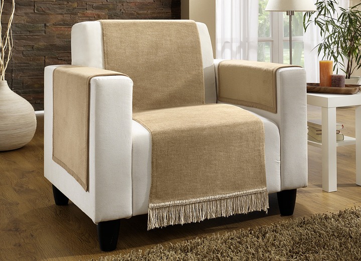 - «BORBO» Wohnaccessoires, verschiedene Farben, in Größe 102 (Sesselschoner, 50x200 cm) bis 900 (4-teiliges Sparset), in Farbe CAMEL