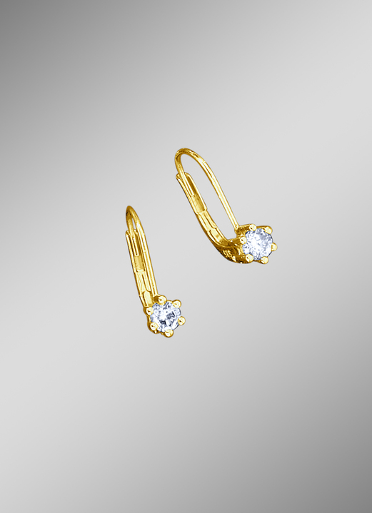 mit Diamanten - Diamant-Ohrringe , in Farbe