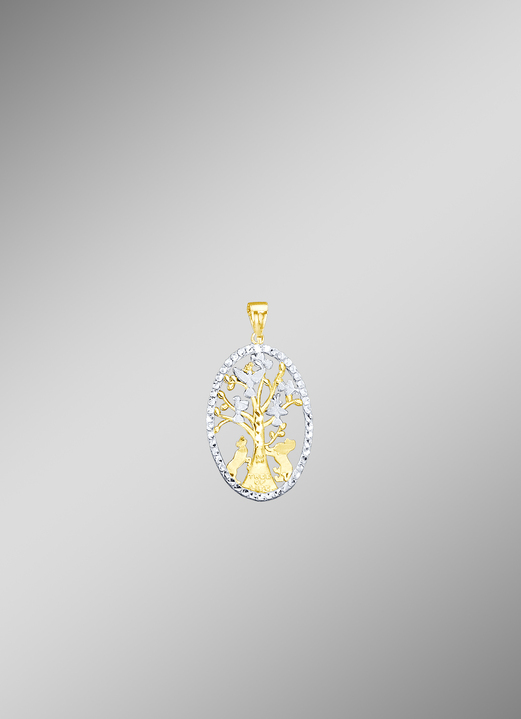 mit Diamanten - «Lebensbaum» Anhänger, in Farbe  Ansicht 1
