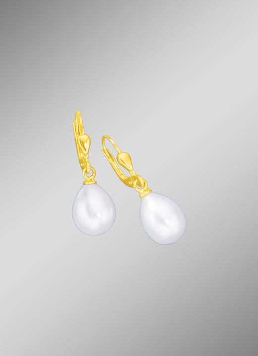 mit Perlen - Ohrringe mit Süsswasser-Zuchtperlen, in Farbe  Ansicht 1