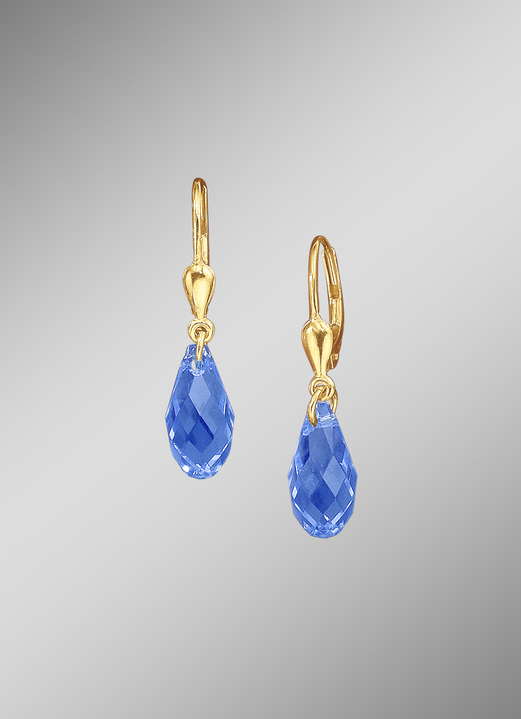 Damen-Modeschmuck - Ohrringe mit «Swarovski»-Tropfen, in Farbe