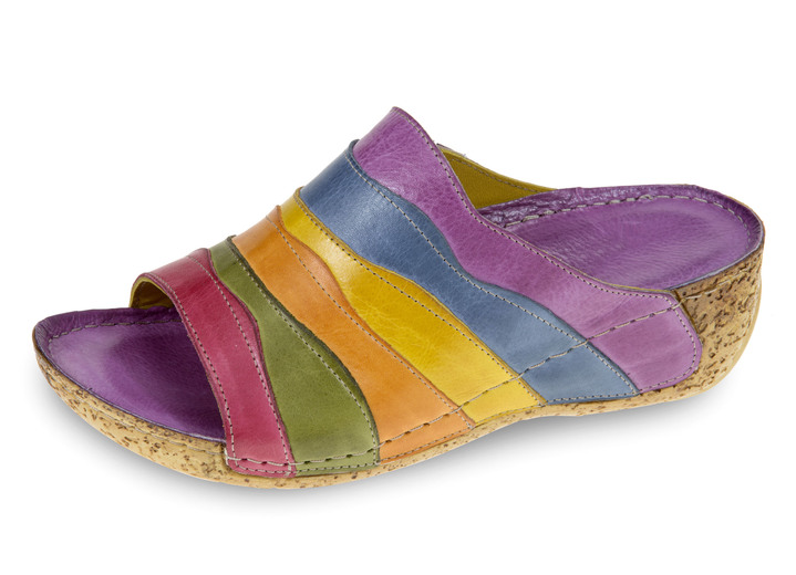 Komfortschuhe - Gemini Pantolette in pfiffiger Optik, in Größe 036 bis 042, in Farbe VIOLA-MULTICOLOR Ansicht 1