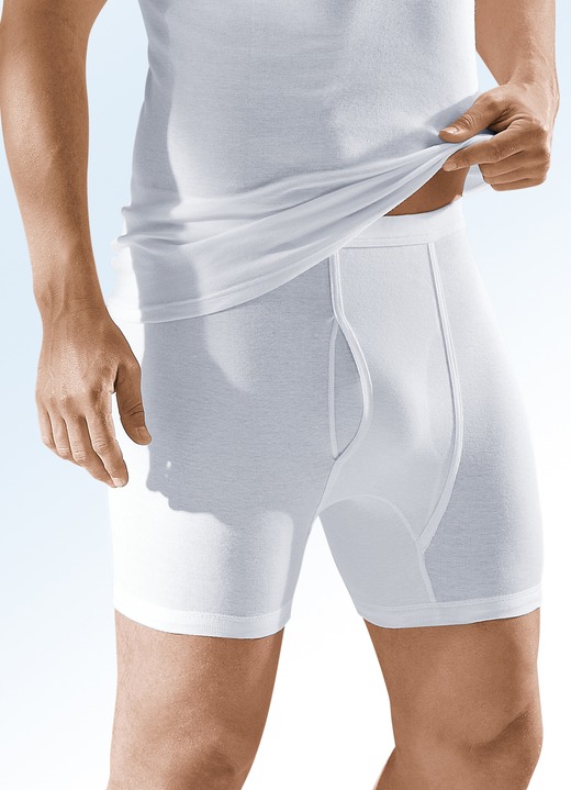 Unterwäsche - Viererpack Unterhosen aus Feinripp, weiß, in Größe 005 bis 013, in Farbe WEISS Ansicht 1