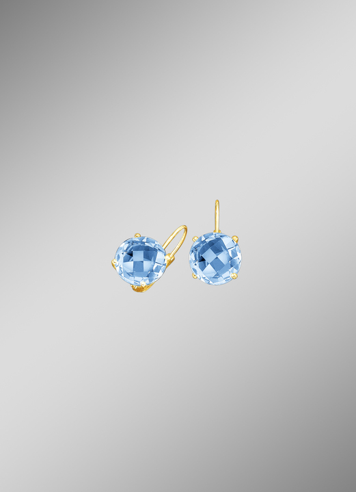 mit Edelsteinen - Blautopas Ohrringe mit Bügelverschluss, in Farbe  Ansicht 1