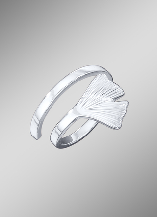 Damenring im Ginkgoblatt-Design
