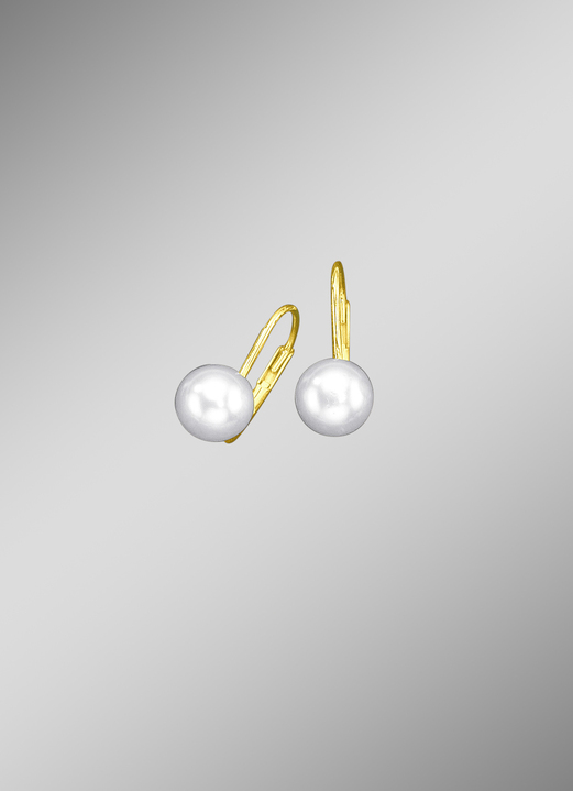 mit Perlen - Ohrringe mit Süsswasser-Zuchtperlen, in Farbe , in Ausführung Ø 6,0 mm - 6,5 mm Ansicht 1