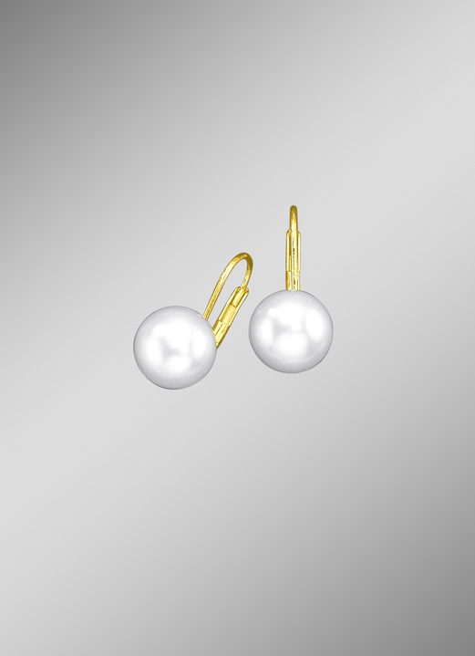 mit Perlen - Ohrringe mit Süsswasser-Zuchtperlen, in Farbe , in Ausführung Perlen-Ø 8,5 mm Ansicht 1