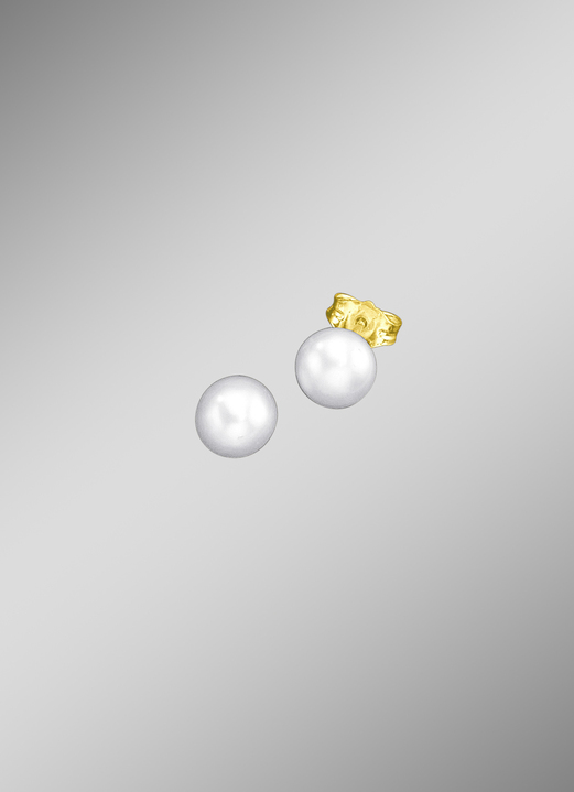 mit Perlen - Ohrstecker mit Süsswasser-Zuchtperle, verschiedene Grössen, in Farbe , in Ausführung Perlen Ø 6,0 mm Ansicht 1