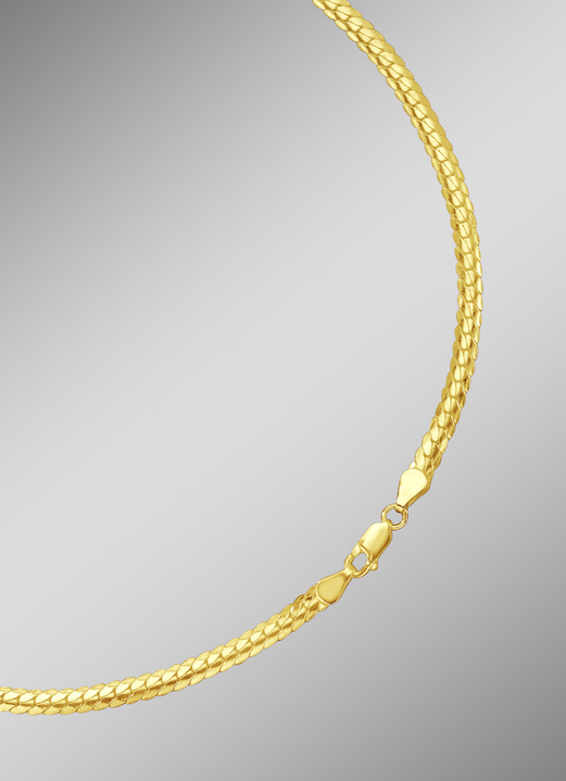 Halsketten & Armbänder - Enge und flache Panzerkette oder -armband aus Gold, in Farbe , in Ausführung Halskette, 50 cm Ansicht 1