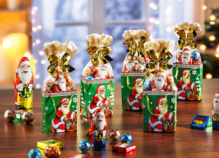 Weihnachtstütchen, 5er-Set, mit süsser Füllung