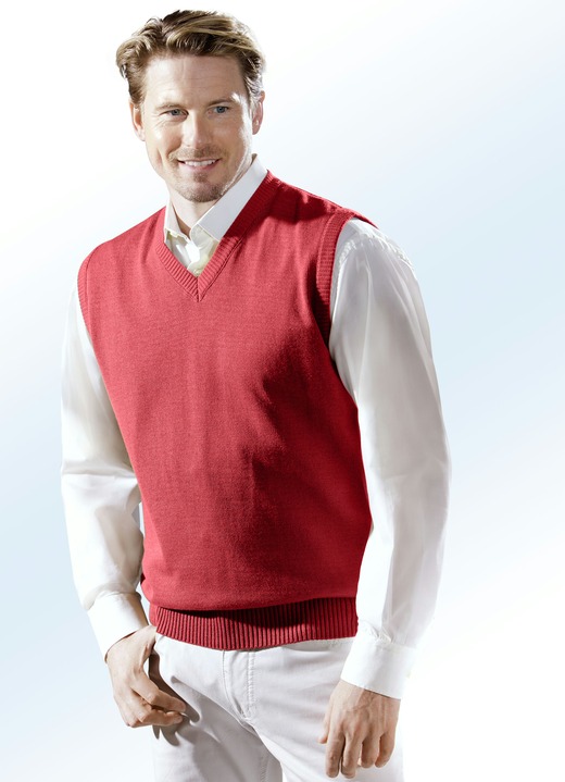 Hemden, Pullover & Shirts - Pullunder mit V-Ausschnitt in 5 Farben Hemden, Pullover & Shirts - Pullunder mit V-Ausschnitt in 5 Farben, in Größe 044 bis 062, in Farbe ROT