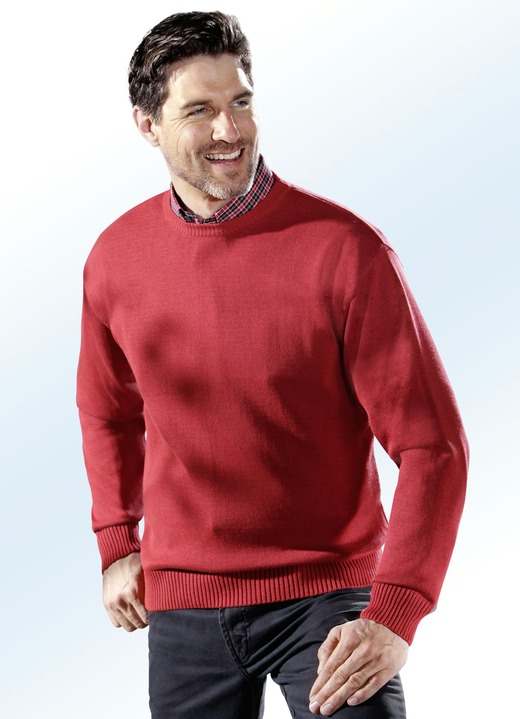 Hemden, Pullover & Shirts - Pullover mit rundem Halsausschnitt in 5 Farben Hemden, Pullover & Shirts - Pullover mit rundem Halsausschnitt in 5 Farben, in Größe 044 bis 062, in Farbe ROT