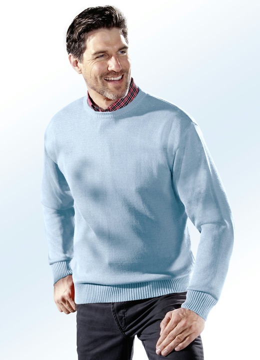 Hemden, Pullover & Shirts - Pullover mit rundem Halsausschnitt in 5 Farben Hemden, Pullover & Shirts - Pullover mit rundem Halsausschnitt in 5 Farben, in Größe 044 bis 062, in Farbe BLEU