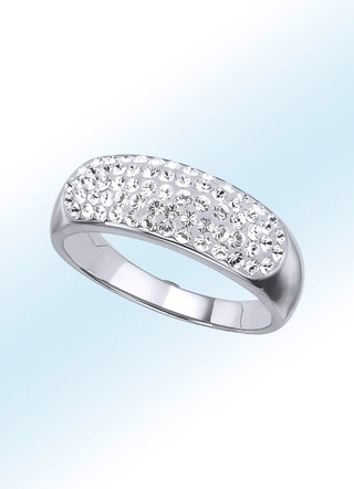 Damenring mit weissen Swarovski-Kristallen