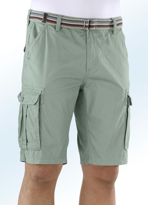 Hosen - Bermudas mit Cargotaschen in 4 Farben Hosen - Bermudas mit Cargotaschen in 4 Farben, in Größe 024 bis 060, in Farbe MINTGRÜN