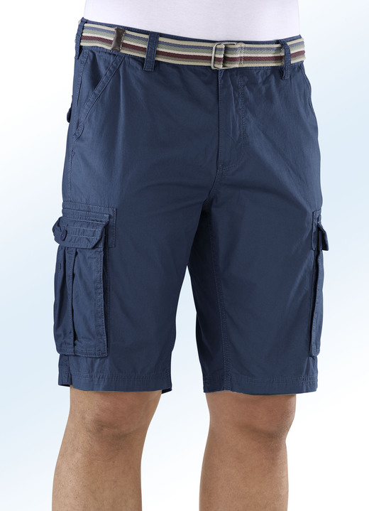 Hosen - Bermudas mit Cargotaschen in 4 Farben Hosen - Bermudas mit Cargotaschen in 4 Farben, in Größe 024 bis 060, in Farbe MARINE