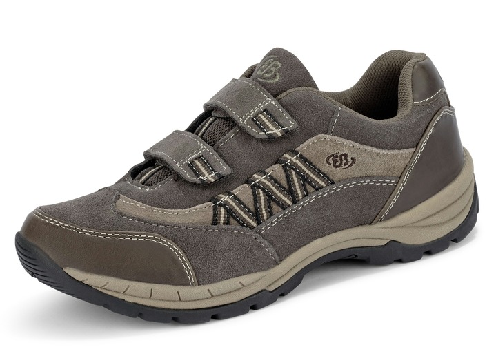 Slipper & Schnürschuhe - Sportliche Herren-Slipper, mit herausnehmbarem Fussbett, in Größe 040 bis 046, in Farbe TABAK-TAUPE Ansicht 1