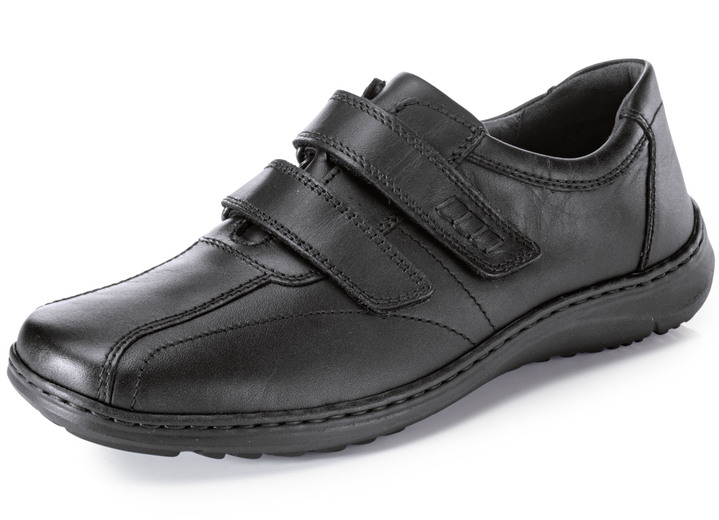 Slipper & Schnürschuhe - Waldläufer, bequeme Herren-Slipper, Weite H, mit herausnehmbarem Fussbett, in Größe 10 bis 9 1/2, in Farbe SCHWARZ Ansicht 1