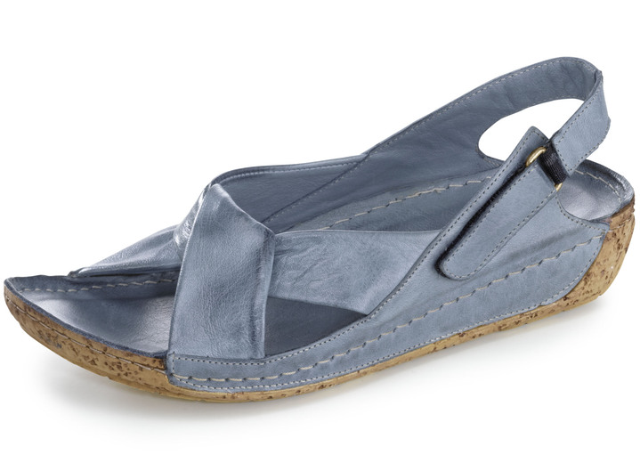 Komfortschuhe - Gemini Sandale aus weichem Leder, in Größe 036 bis 042, in Farbe JEANS Ansicht 1