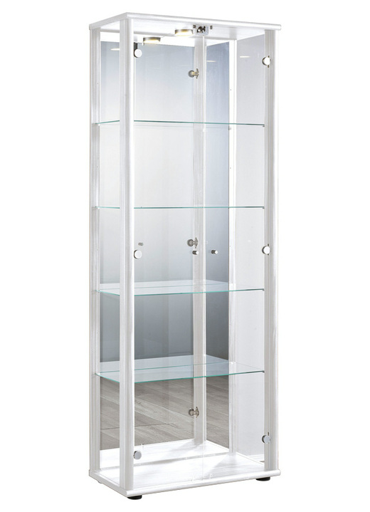 - Vitrine, 2-türig, mit LED-Beleuchtung, in Farbe WEISS