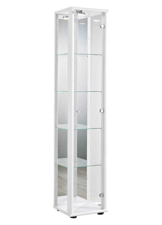 - Vitrine, 1-türig, mit LED-Beleuchtung, in Farbe WEISS