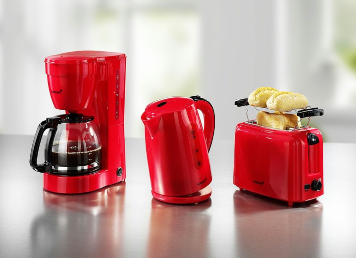 Küchengeräte-Serien - «KORONA» Frühstücksserie in verschiedenen Ausführungen, in Farbe ROT, in Ausführung Wasserkocher Ansicht 1