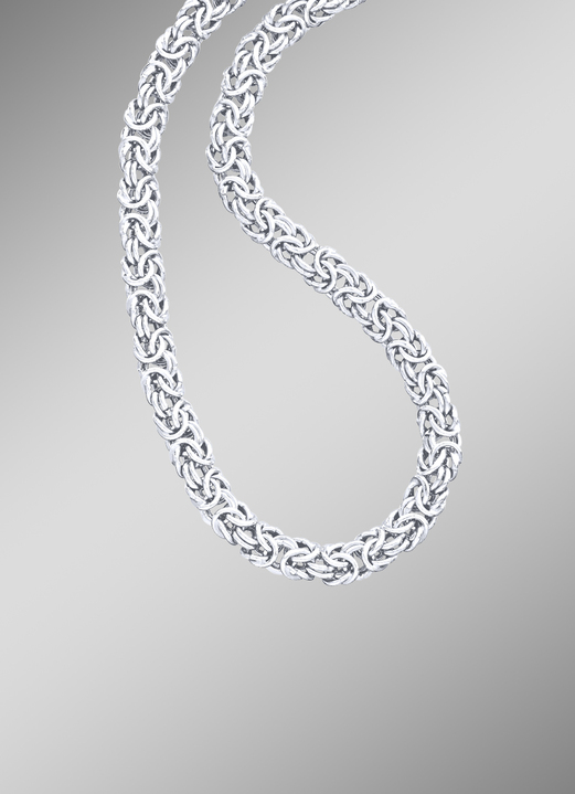 Halsketten & Armbänder - Elegante Garnitur aus Silber 925/- fein im Königsketten-Design, in Farbe , in Ausführung Halskette, 45 cm lang Ansicht 1