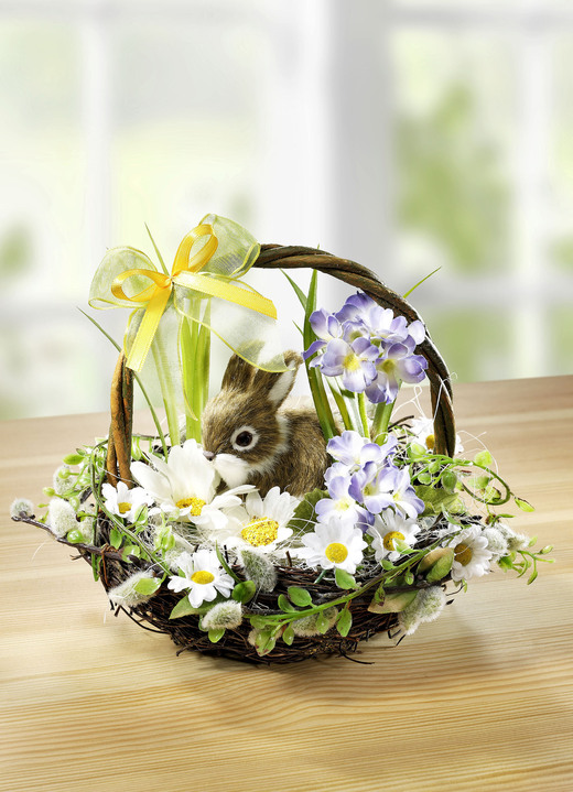 Ostern - Weidenkörbchen mit Häschen, in Farbe BRAUN