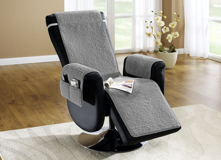 Sessel- & Sofaüberwürfe - «Licardo» Wohnaccessoires in verschiedene Ausführungen, in Farbe SILBER, in Ausführung Sesselschoner mit Spanngummi Ansicht 1