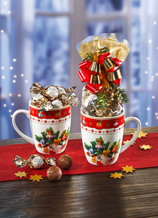 Weihnachtstasse, 2er-Set, inklusive süsser Füllung