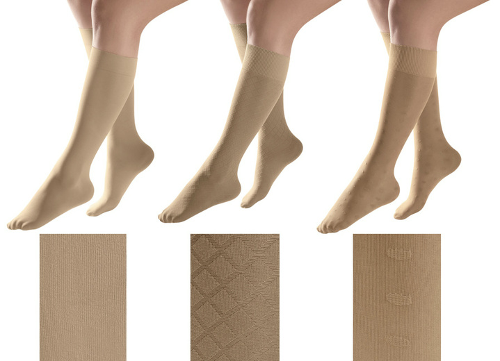 Kompressionsstrümpfe - «medosan» Kompressions-Kniestrümpfe, in Farbe BEIGE Ansicht 1