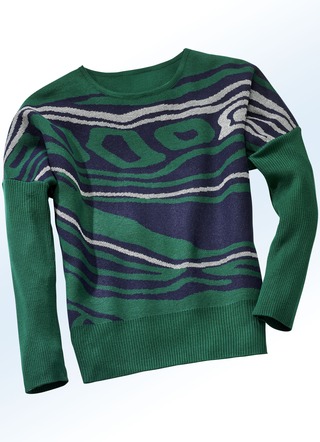 Pullover in 2 Farben mit Glitzer-Akzenten