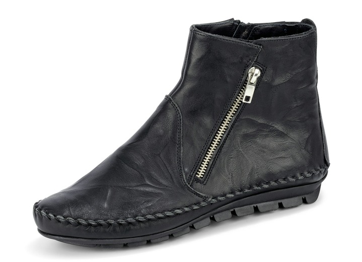 Komfortschuhe - Gemini, bequeme Damen-Stiefeletten, Weite G, mit herausnehmbarem Fussbett, in Größe 036 bis 042, in Farbe SCHWARZ Ansicht 1