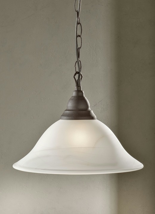Lampen & Leuchten - Pendellampe, 1-flammig, mit Gestell aus rostfarbenem Metall, in Farbe ROST
