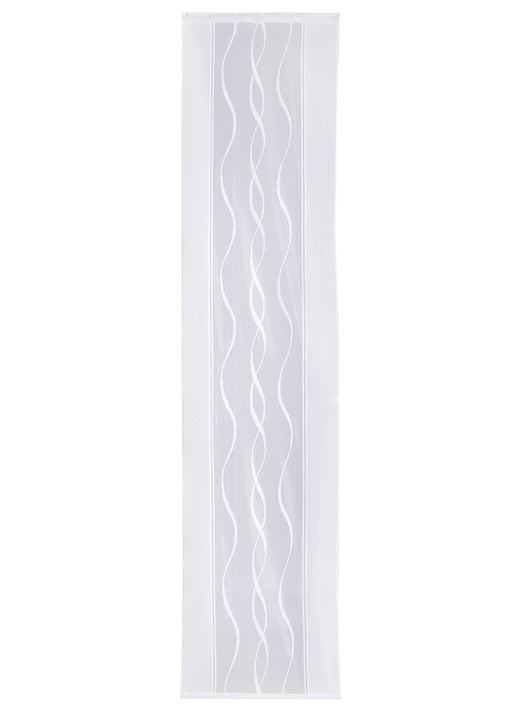 Modern - Schiebevorhang «Welle» mit geradem Abschluss, in Größe 458 (H225xB57 cm) bis 462 (H245xB57 cm), in Farbe WEISS Ansicht 1