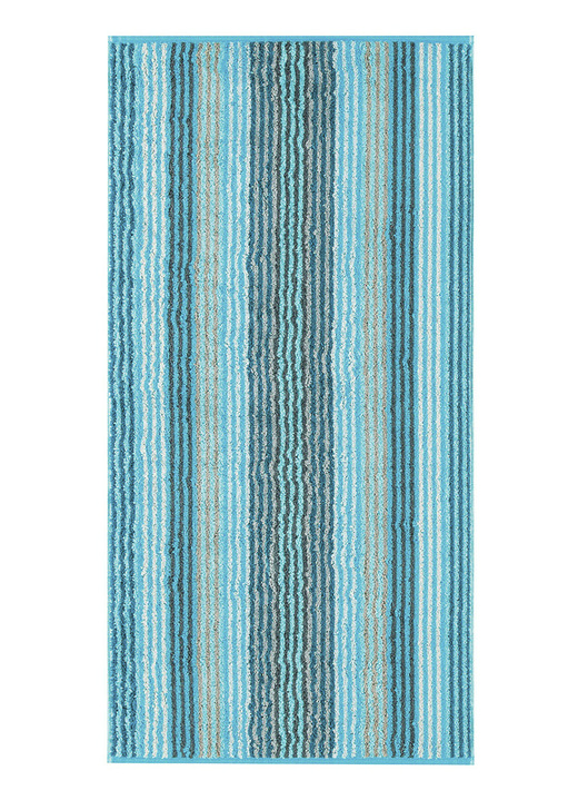 Handtücher - Frottier-Serie «Streifen» in verschiedenen Farben, in Größe 200 (1 Handtuch, 50/100 cm) bis 204 (1 Duschtuch, 70/140 cm), in Farbe TÜRKIS Ansicht 1