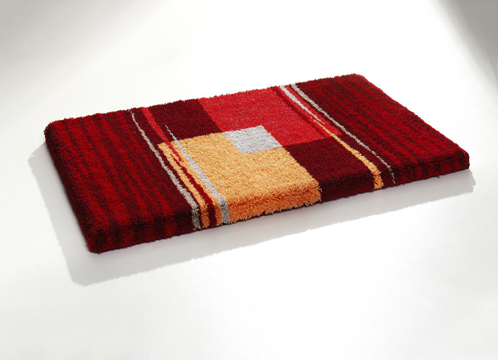Badgarnituren - «GRUND» Badgarnitur in verschiedenen Farben, in Größe 100 (Vorleger halbrund, 50/ 80 cm) bis 112 (WC-Deckelbezug, 47/ 50 cm), in Farbe KORALLE Ansicht 1