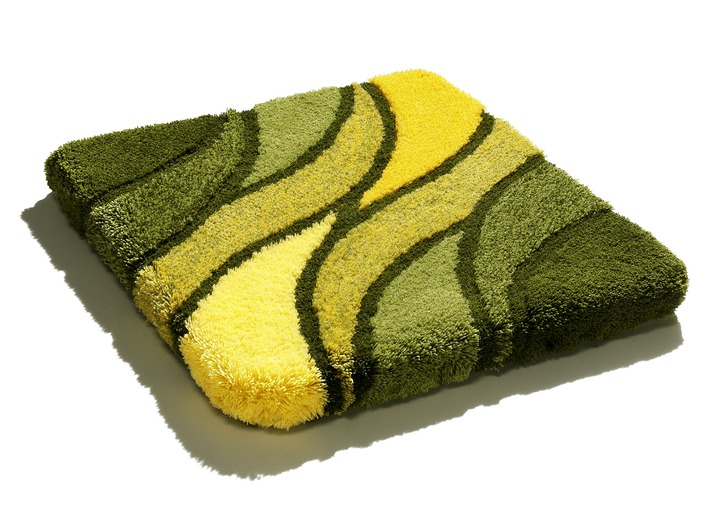 Badgarnituren - «Kleine Wolke» Badgarnitur in verschiedenen Farben, in Größe 100 (Vorleger halbrund, 50/ 80 cm) bis 112 (WC-Deckelbezug, 47/ 50 cm), in Farbe GRÜN Ansicht 1