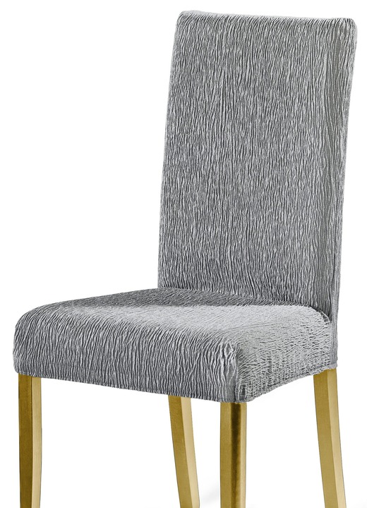 - Stuhlbezüge in beliebter Stretch-Qualität, in Größe 106 (Stuhlbezug) bis 112 (Stuhlbezug, 2er-Set), in Farbe SILBER Ansicht 1
