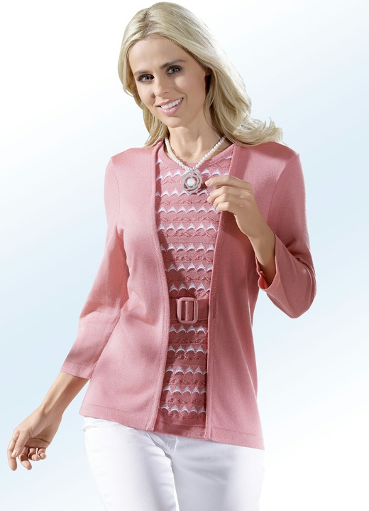 - Pullover in Twinset-Optik, in Größe 036 bis 052, in Farbe HUMMER-WEISS