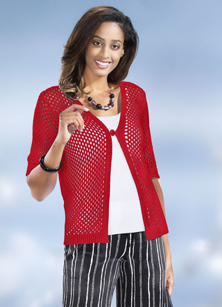Strickjacke in 2 Farben aus Netzstrick