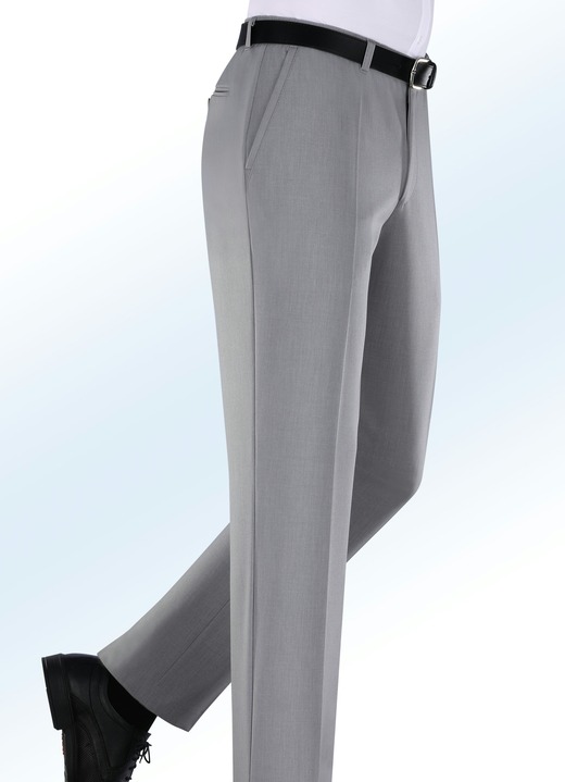 Herrenmode - «Klaus Modelle»-Unterbauchhose mit Seitentaschen, in Größe 025 bis 064, in Farbe HELLGRAU MELIERT Ansicht 1