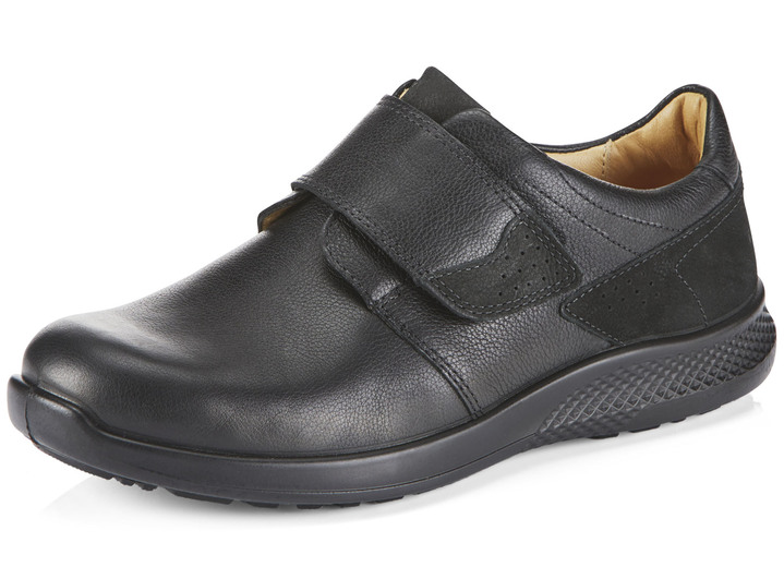 Slipper & Schnürschuhe - GINO GALANTE Slipper mit praktischem Klettverschluss, in Größe 039 bis 046, in Farbe SCHWARZ Ansicht 1